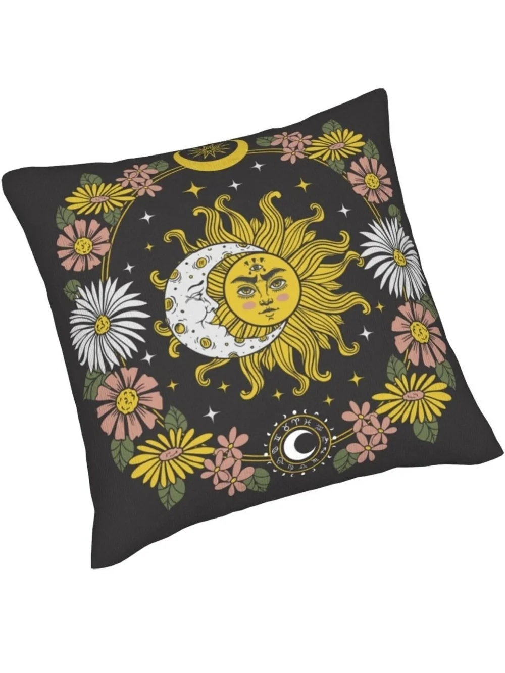 Bohemian Sun & Moon Decorative Pillows  - 2 Pack   18x18